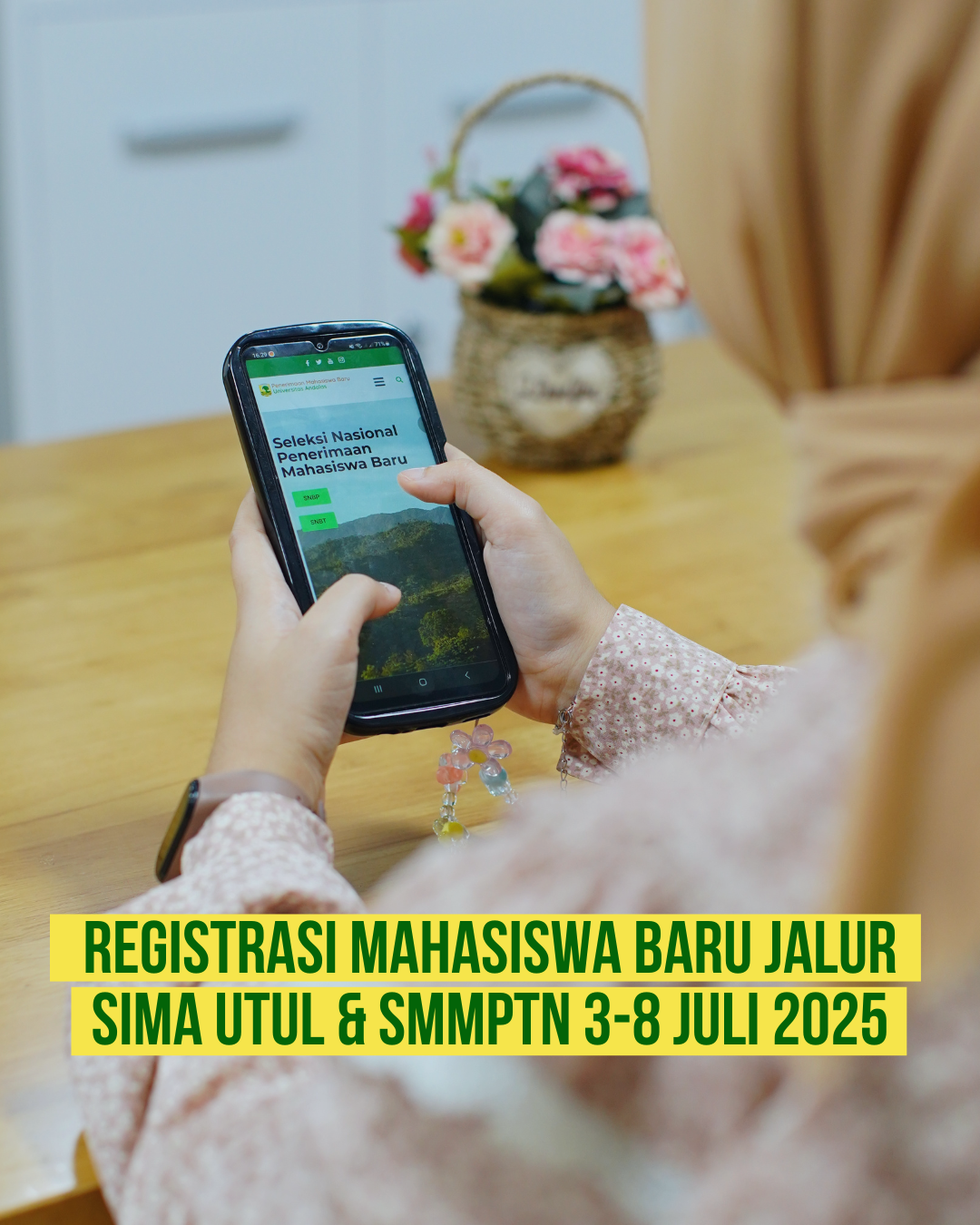 Tata Cara Registrasi Calon Mahasiswa Baru Lulus Jalur SIMA Ujian Tulis dan SMMPTN Barat UNAND 2025